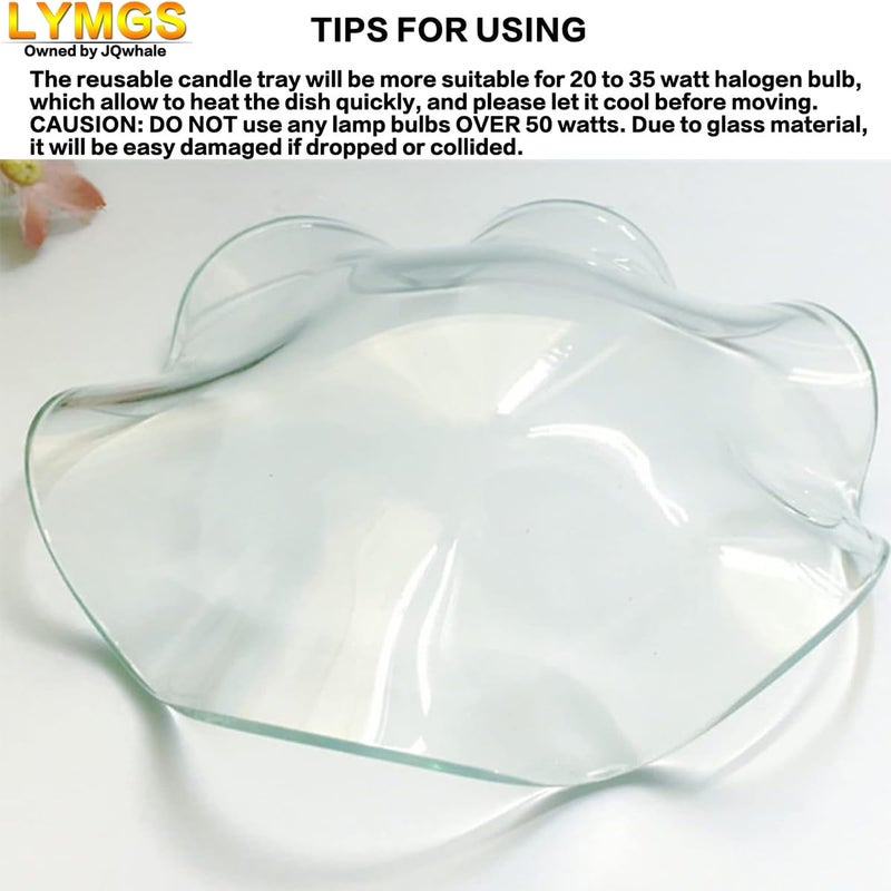 LYMGS 4.5"" Replacement Flounces Oil Warmer Dish  115mm Ruffle Edge Wax Melt Warmer Liner Glass Dish  Candle Warmer Bowl Plate Wax Tray for Scented Wax Aroma Therapy Lamp  1 Pack - Image 5
